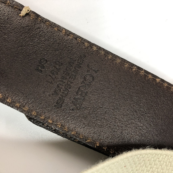 Vintage J Crew Leather & Elastic Metal Ring Belt - Picture 2 of 4